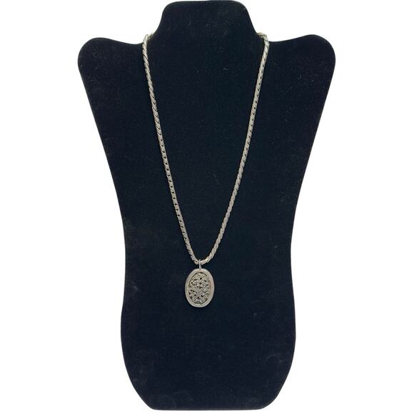 LOIS HILL DECORATIVE PENDANT NECKLACE Sterling Toggle 21" Thick Chain 2.6 oz - Picture 3 of 12